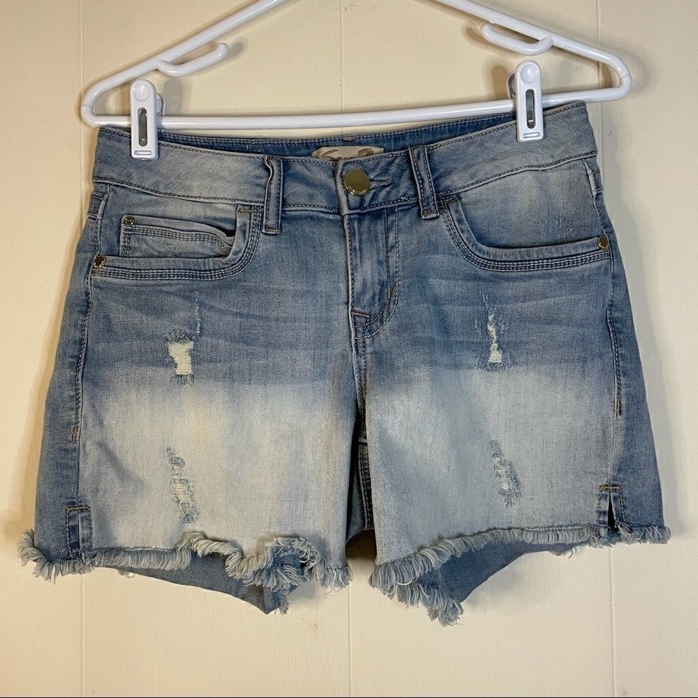 Seven7 Distressed Denim Jean Shorts